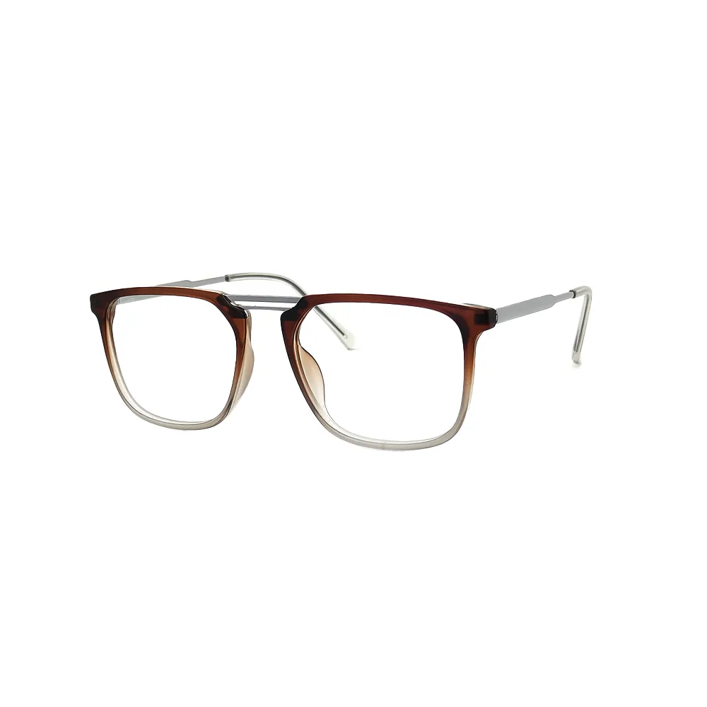 Classic brown modern eyeglasses with sleek full-rim frame