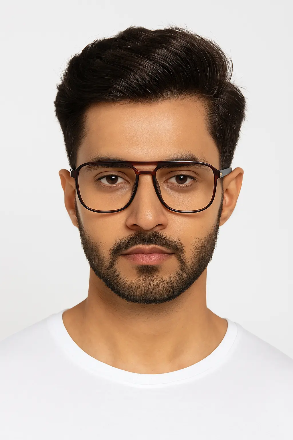Premium Brown Unisex Eyeglasses with matte square frame – Vision Drishti