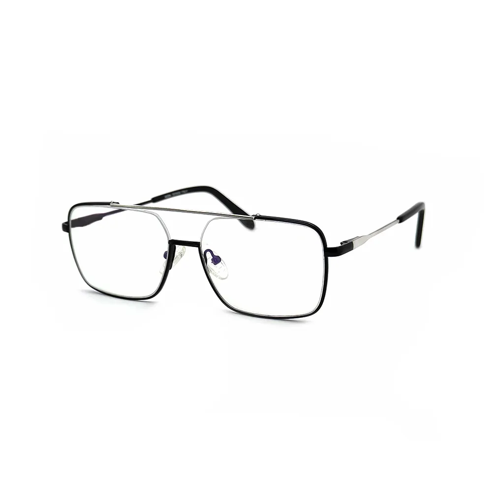 Premium Metro Line Black-Silver Eyeglasses close-up